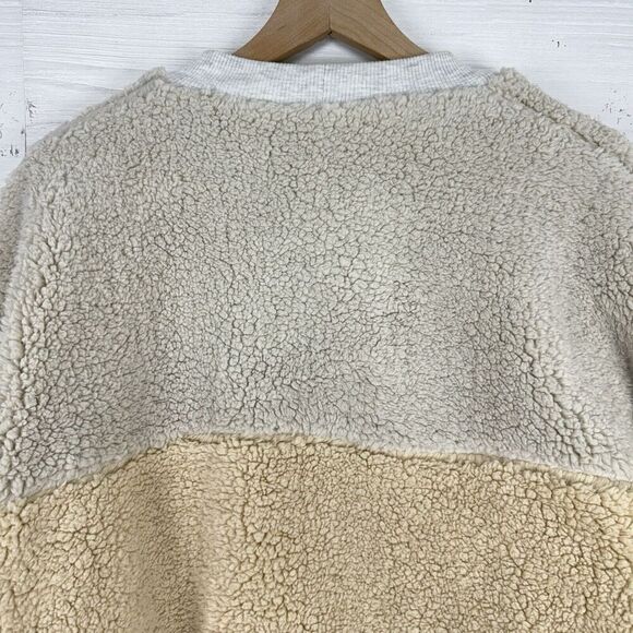 Free People Movement Jacket Women S Sherpa Fleece Full Zip Oversized Cream Green - Picture 8 of 16